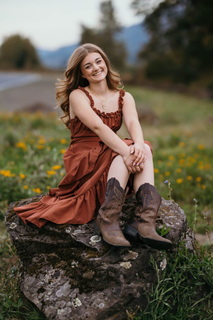 Equestrian photo session with a white horse and rider near Vancouver Washington